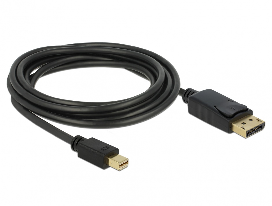 Imagine Cablu mini DisplayPort la Displayport v1.2 4K T-T 3m Negru, Delock 82699