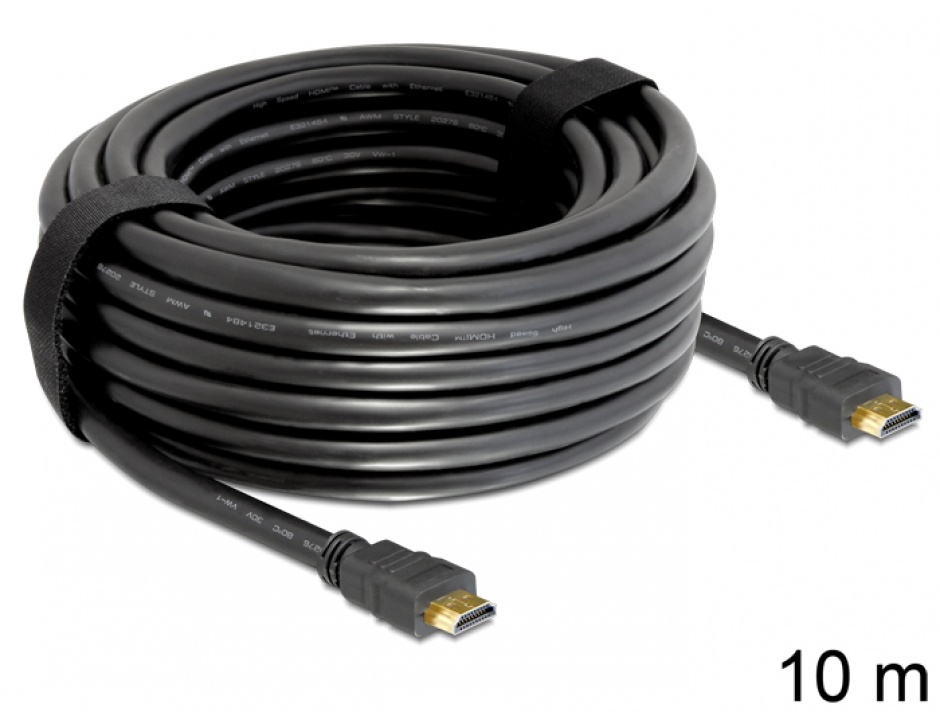 Imagine Cablu HDMI 4K v1.4 T-T 10m Negru, Delock 82709