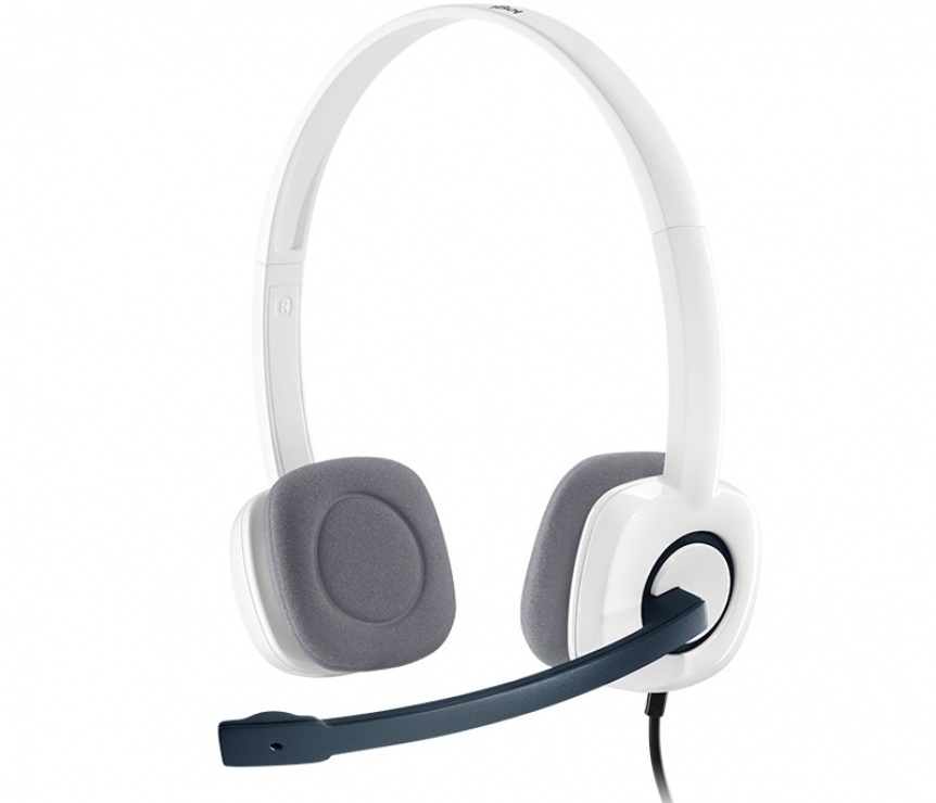 Imagine Casti Logitech H150 cu microfon, Cloud White 981-000350