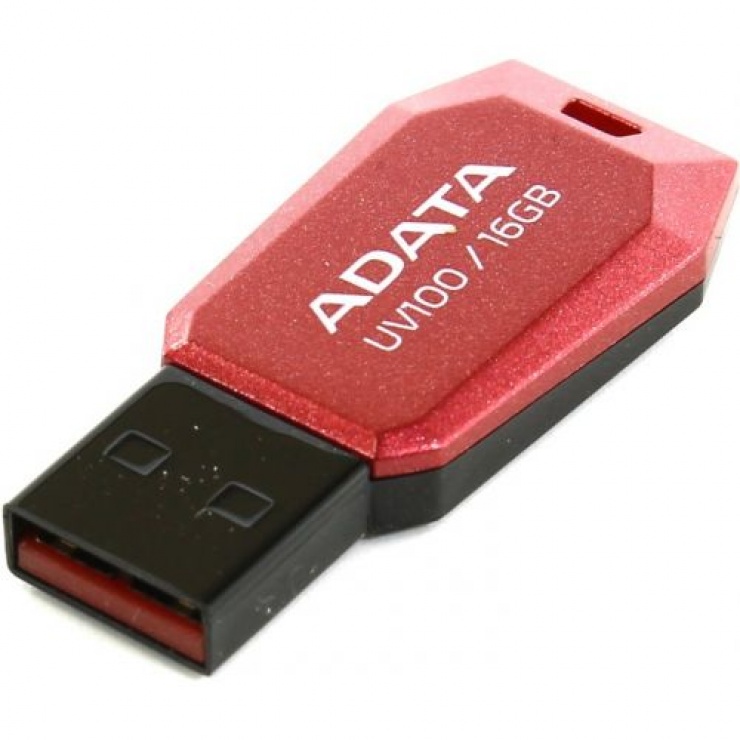 Imagine Stick USB 2.0 fara capac 16GB UV100 Rosu, ADATA 