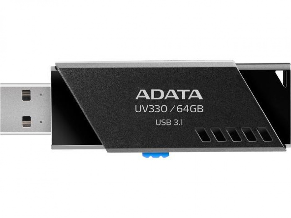 Imagine Stick USB 3.1 64GB UV330 retractabil Negru, ADATA AUV330-64G-RBK