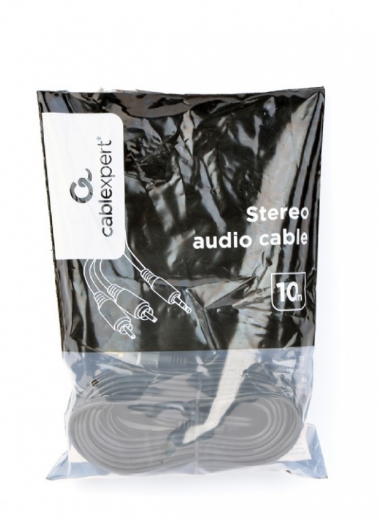 Imagine Cablu audio Premium jack 3.5mm la 2 x RCA T-T 10m, Gembird CCA-352-10M
