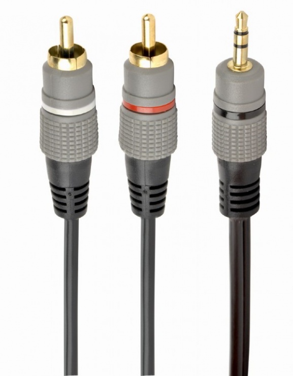 Imagine Cablu audio Premium jack 3.5mm la 2 x RCA T-T 1.5m, Gembird CCA-352-1.5M