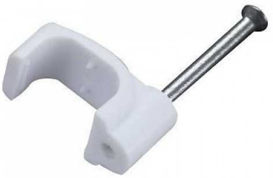 Imagine Set 100 buc clips fixare cablu patrat 6mm Alb, CLPS-6WE-WL