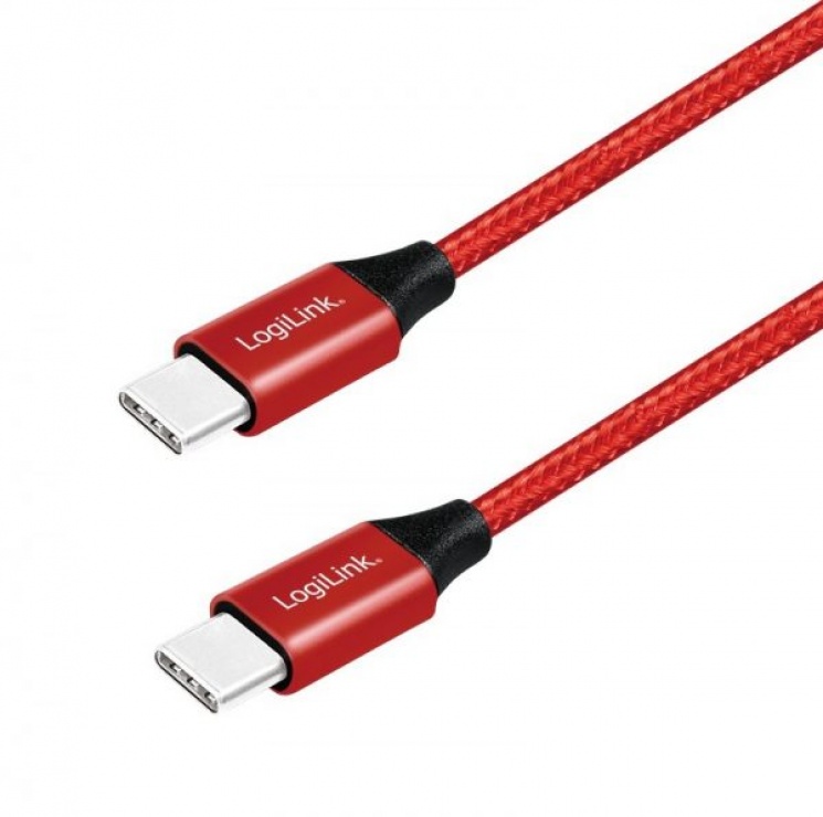 Imagine Cablu USB 2.0-C la USB-C T-T 1m Rosu, Logilink CU0156