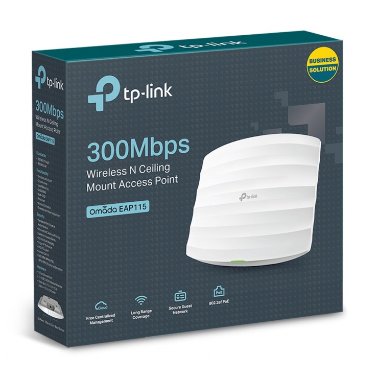 Imagine Acces Point wireless 300Mbps. montare pe tavan, TP-LINK EAP115