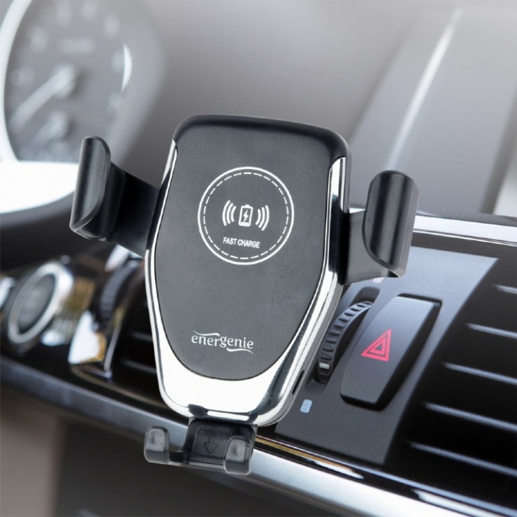 Imagine Suport auto cu incarcare rapida wireless 10W, Gembird EG-TA-CHAV-QI10-01