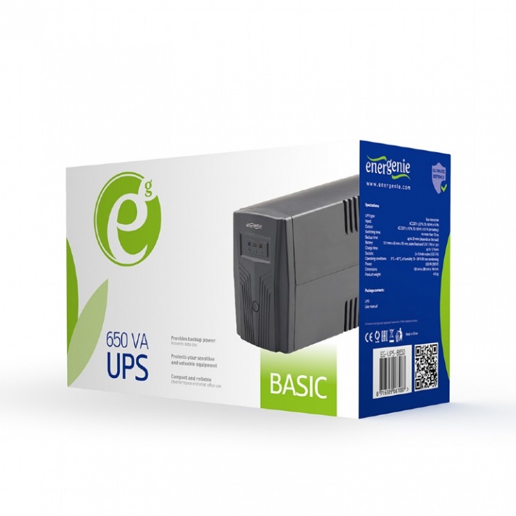 Imagine UPS 650VA Basic 650, Schuko output, GEMBIRD EG-UPS-B650