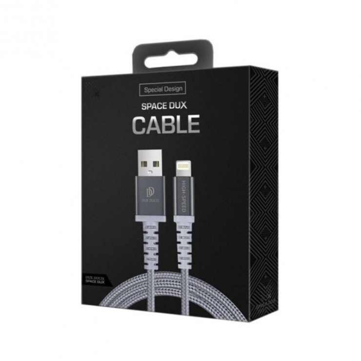 Imagine Cablu de date si incarcare USB 2.0 la iPhone Lightning 1m Argintiu, DUX DUCIS X1