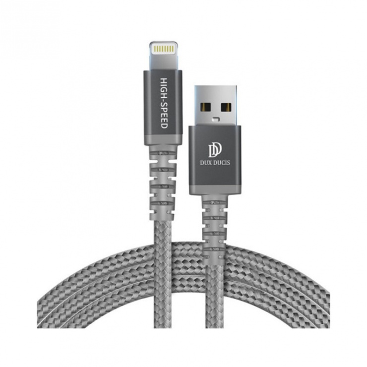 Imagine Cablu de date si incarcare USB 2.0 la iPhone Lightning MFI 1m Argintiu, DUX DUCIS X1