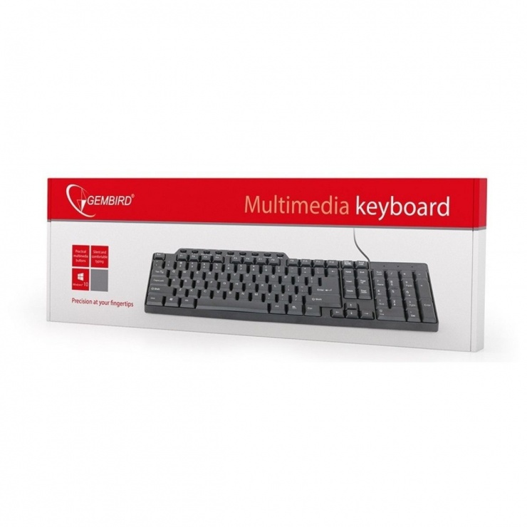 Imagine Tastatura Multimedia USB Negru, GEMBIRD KB-UM-104