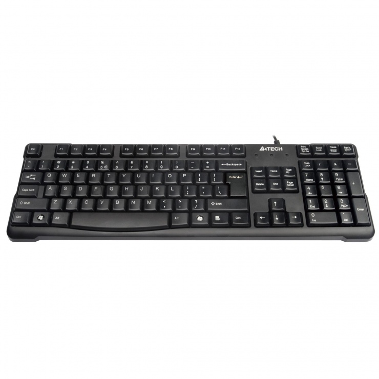 Imagine Tastatura A4TECH USB Comfort Round, Black KR-750-USB