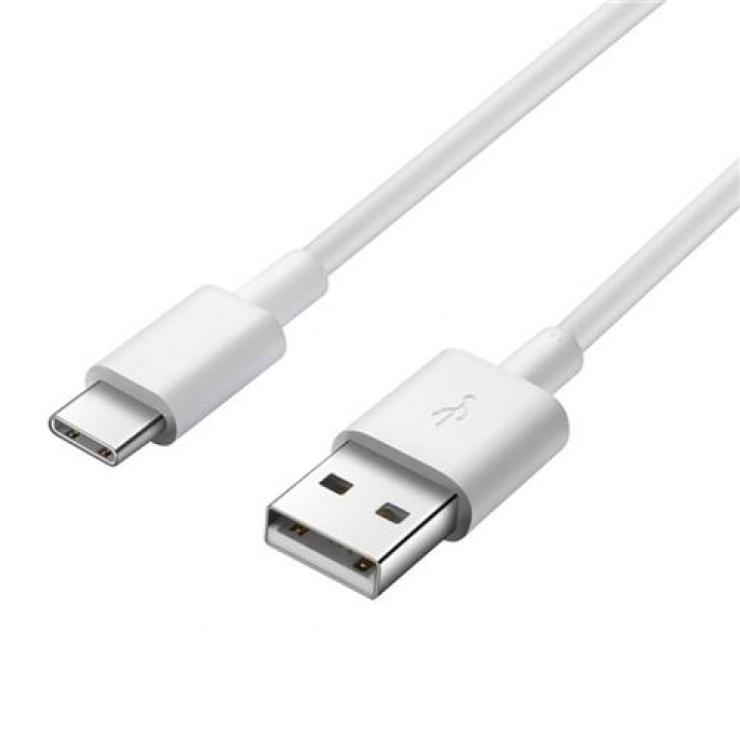 Imagine Cablu USB 2.0 tip A la tip C T-T 0.1m 3A Alb, KU31CF01W