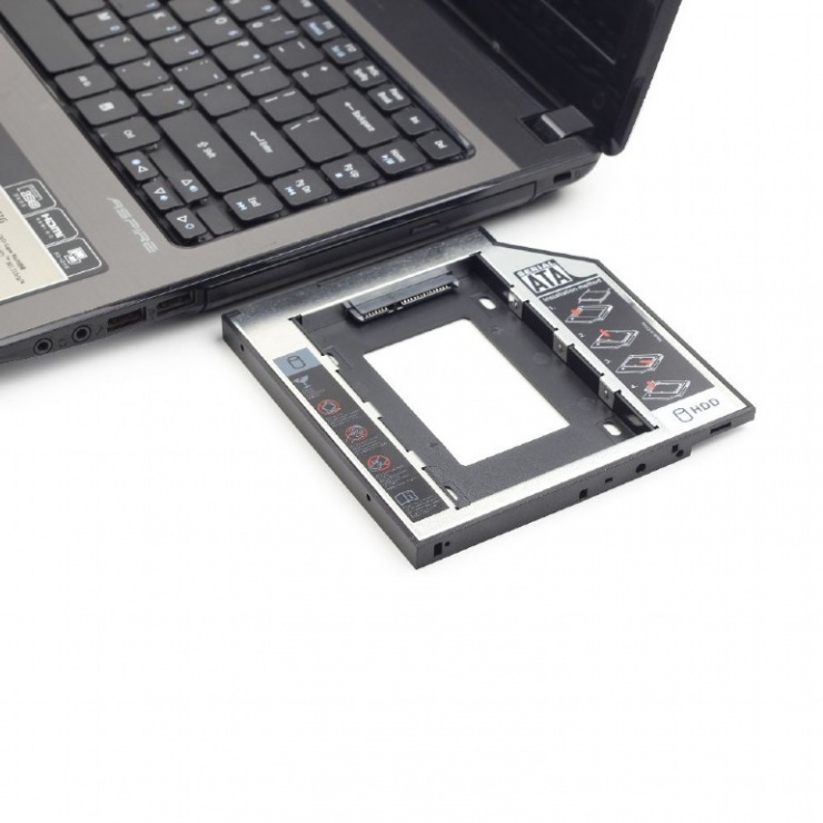 Imagine INSTALLATION FRAME (CADDY) SLIM SATA 5.25" 12.7mm  PENTRU 2.5" SATA HDD, Gembird MF-95-02