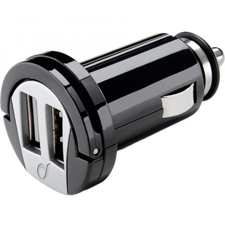 Imagine Incarcator auto 2 x USB 2A, negru, Cellular Line