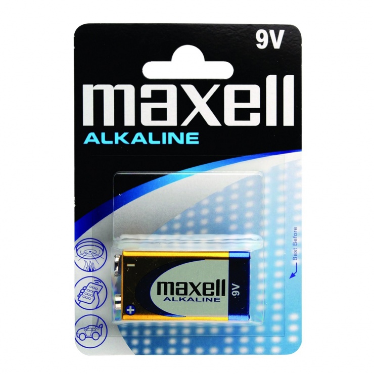 Imagine Baterie Alcalina 9V Blister, Maxell MN1604-1