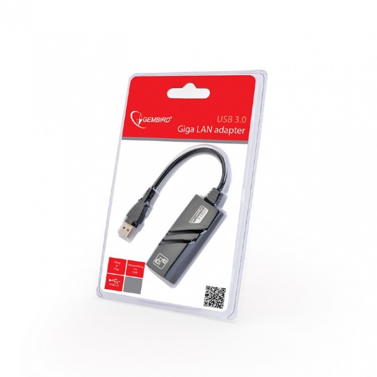Imagine Adaptor USB 3.0 la Gigabit LAN, Gembird NIC-U3-02