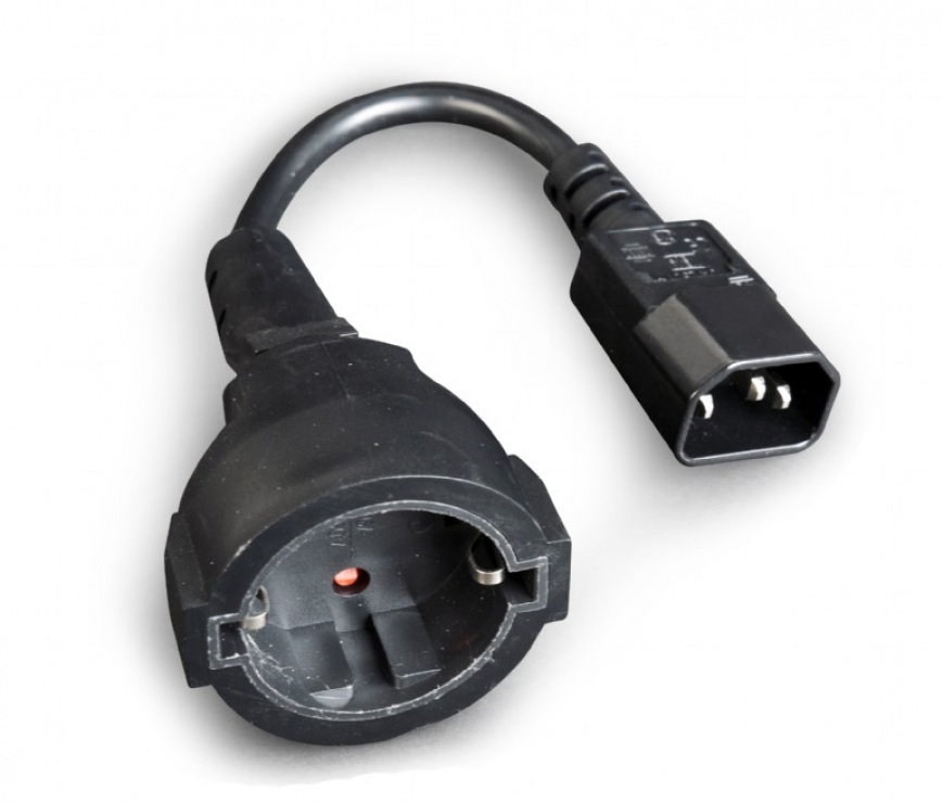 Imagine Cablu prelungitor pentru UPS C14 la Schuko 0.15m, Gembird