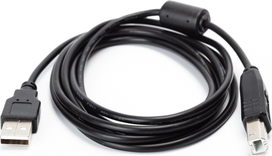 Imagine Cablu de imprimanta USB 2.0 A-B 1.8m Negru, Spacer SPC-USB-AMBM-6