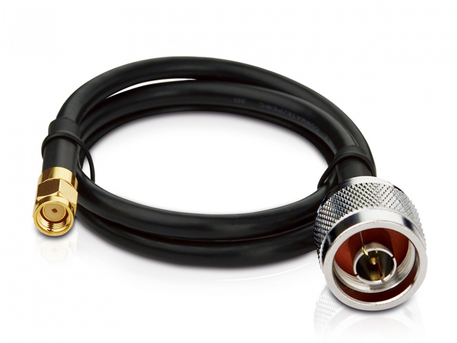 Imagine Cablu convertor N-type la RP-SMA T-M 0.5m, TP-Link TL-ANT200PT