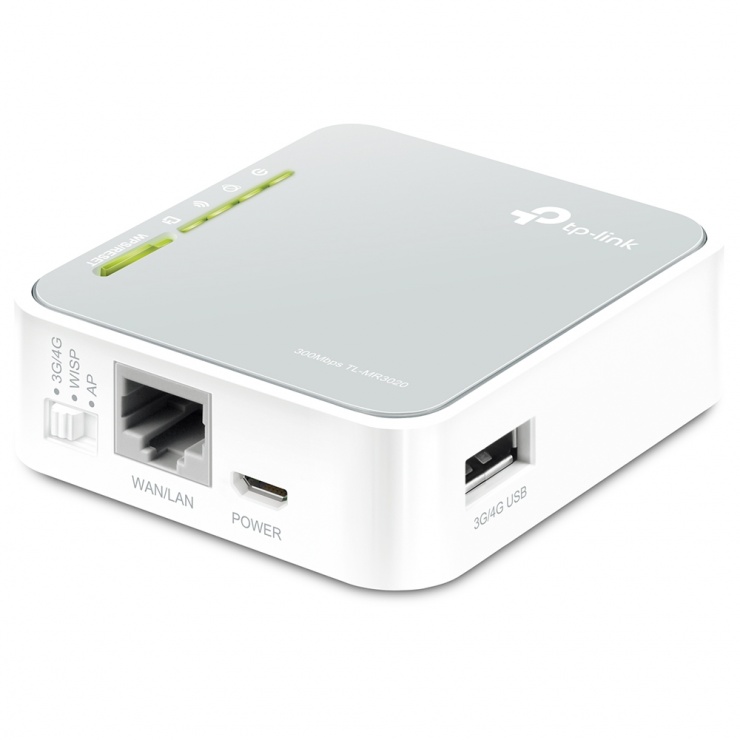 Imagine Router 3G/4G wireless N portabil 150Mbps, TP-Link TL-MR3020-1
