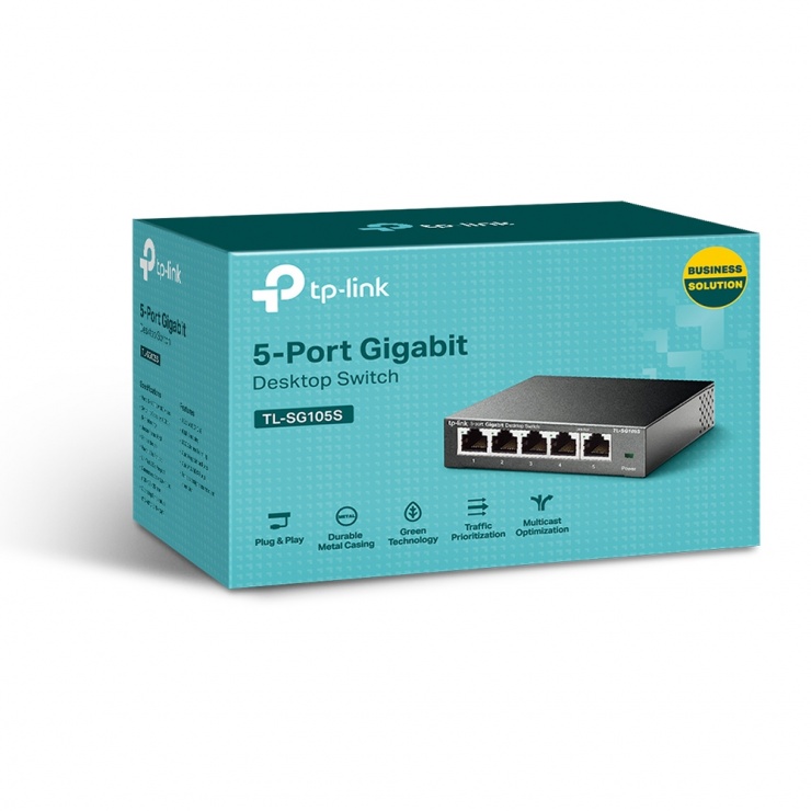 Imagine Switch 5 porturi Gigabit, TP-LINK TL-SG105S-2