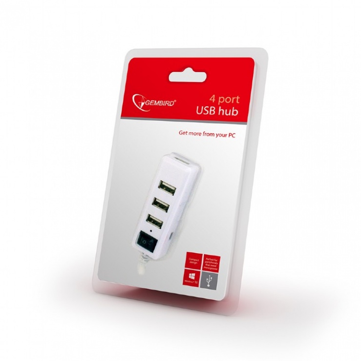 Imagine Hub cu 4 porturi USB 2.0 si switch, Gembird UHB-U2P4-21-2