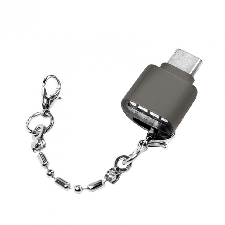 Imagine Cititor de carduri USB-C 2.0 la micro SD pentru breloc, Logilink CR0039