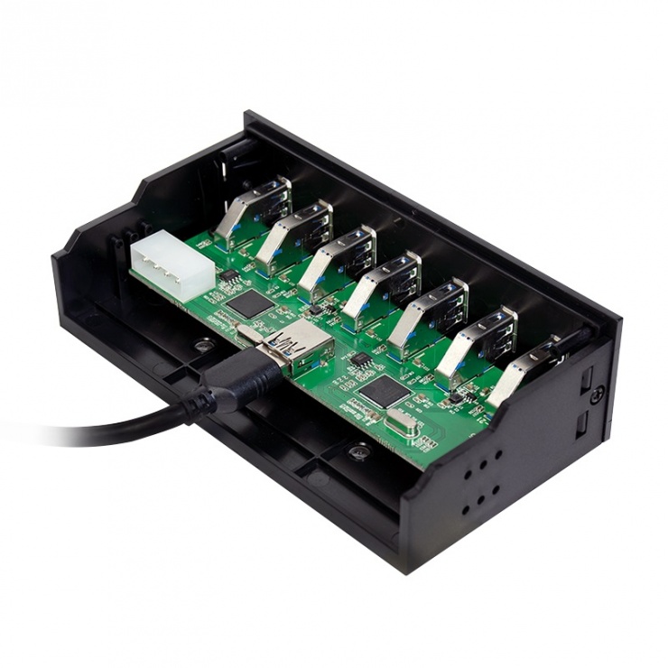 Imagine Front panel 5.25" cu 6 x USB 3.0 + 1 x USB Incarcare rapida, Logilink UA0342