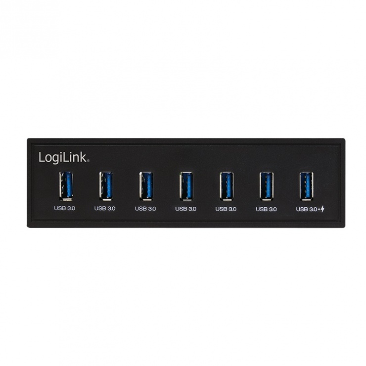 Imagine Front panel 5.25" cu 6 x USB 3.0 + 1 x USB Incarcare rapida, Logilink UA0342