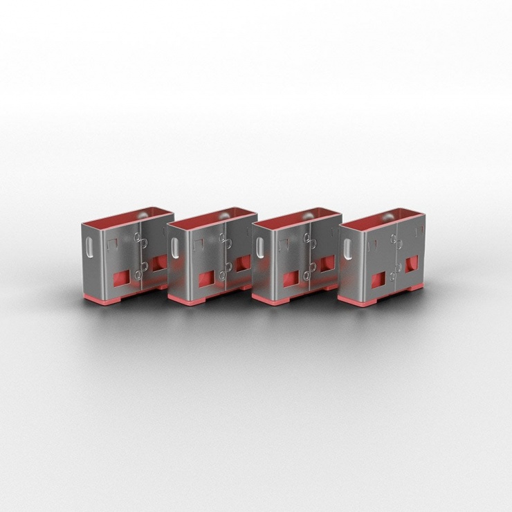 Imagine Sistem de blocare Port USB cheie + 4 incuietori Roz, Lindy L40450