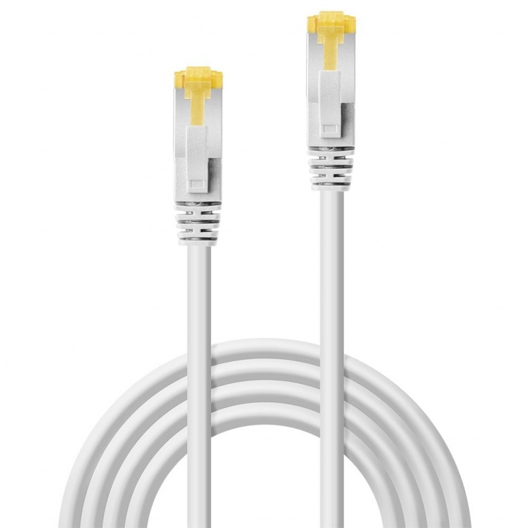 Imagine Cablu de retea S/FTP cat 7 LSOH cu mufe RJ45 Alb 1m, Lindy L47322
