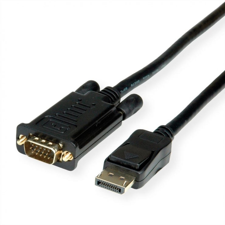 Imagine Cablu Displayport la VGA T-T 2m Negru, Roline 11.04.5972