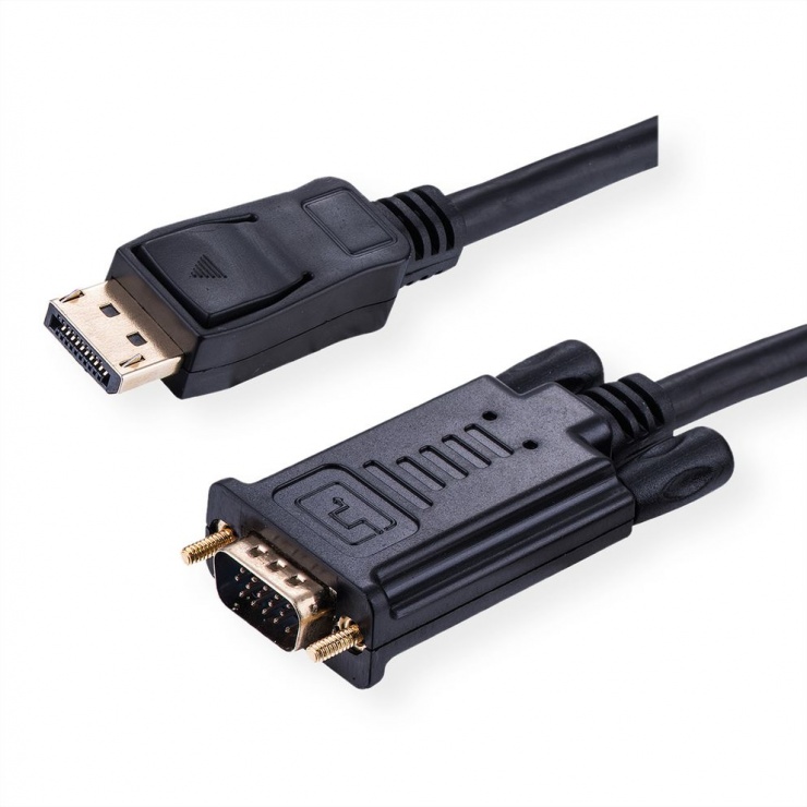 Imagine Cablu Displayport la VGA T-T 2m Negru, Roline 11.04.5972