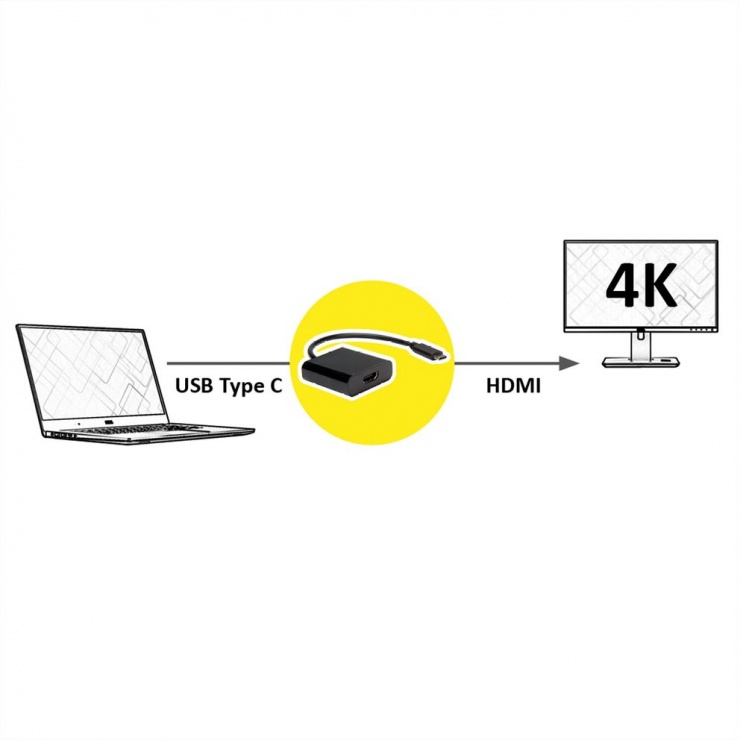 Imagine Adaptor USB-C la HDMI 4K T-M, Value 12.99.3211