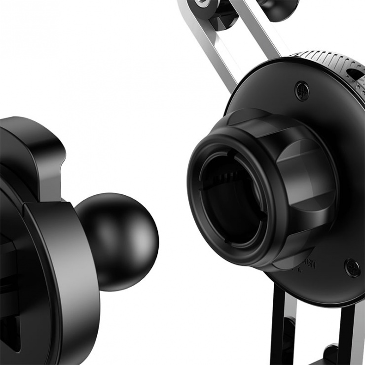 Imagine Suport auto magnetic pentru smartphone cu montare ventilator + cablu iphone Lightning, Baseus YY