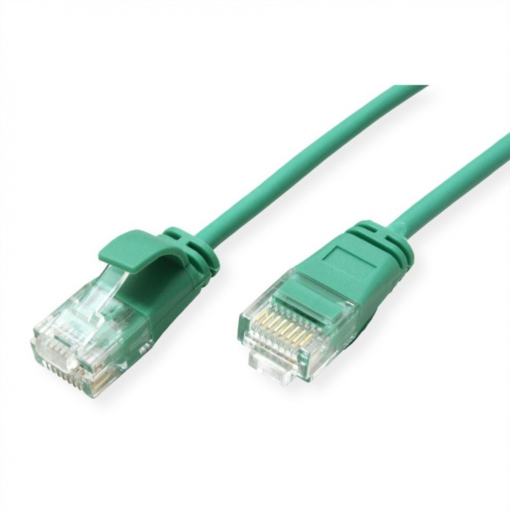 Imagine Cablu de retea Slim cat 6A UTP LSOH 1m Verde, Roline 21.15.3933