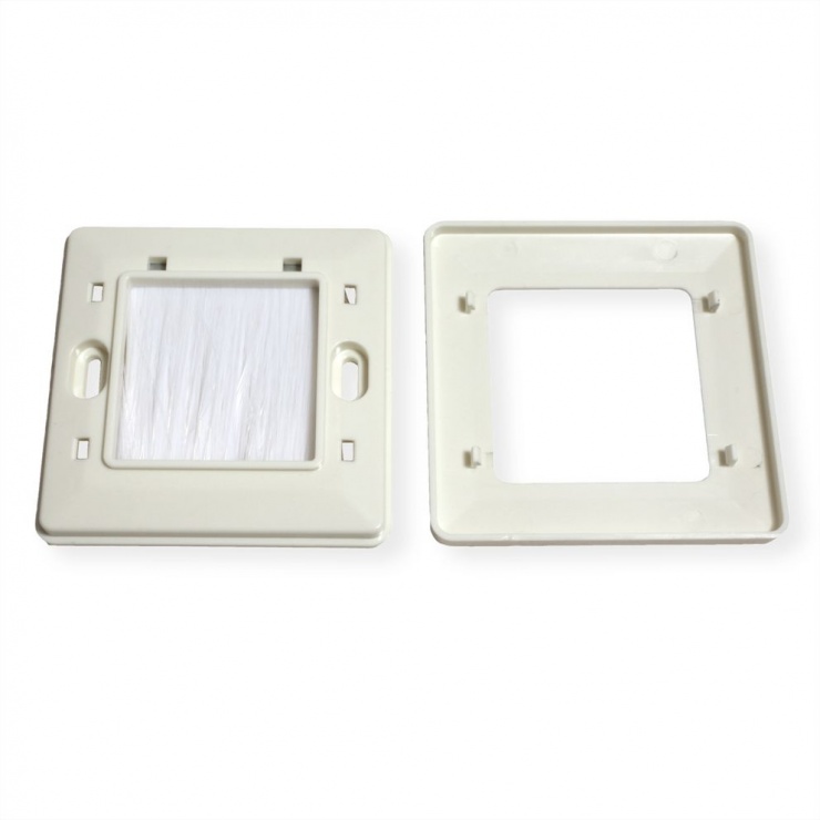 Imagine Priza pentru organizarea cablurilor cu perii 86x86mm Alb, Value 25.99.8206
