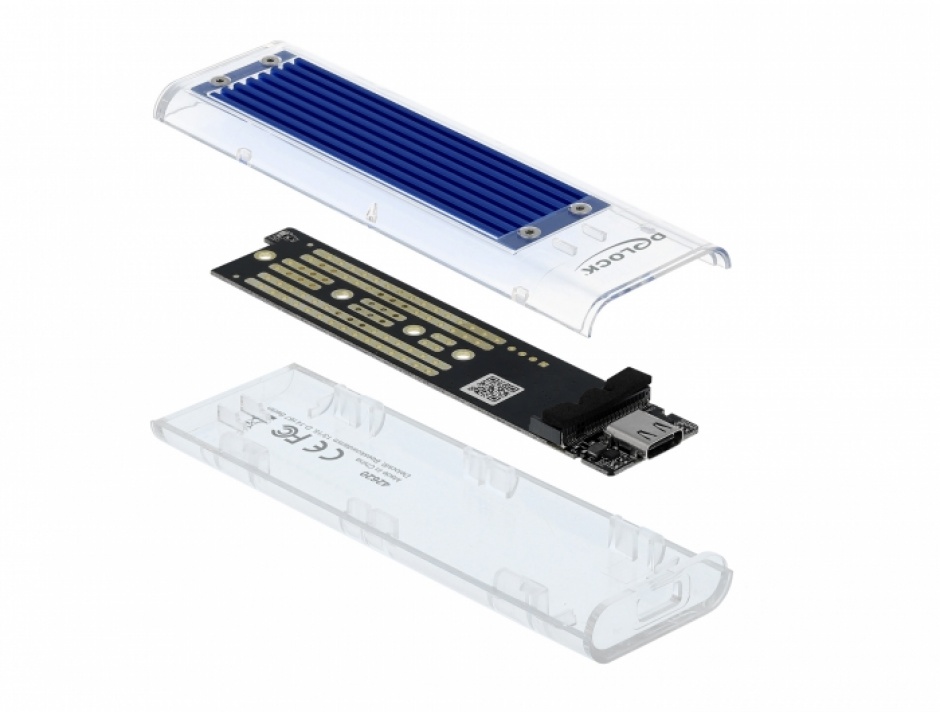 Imagine Rack extern USB-C pentru M.2 NVME PCIe SSD, Delock 42620