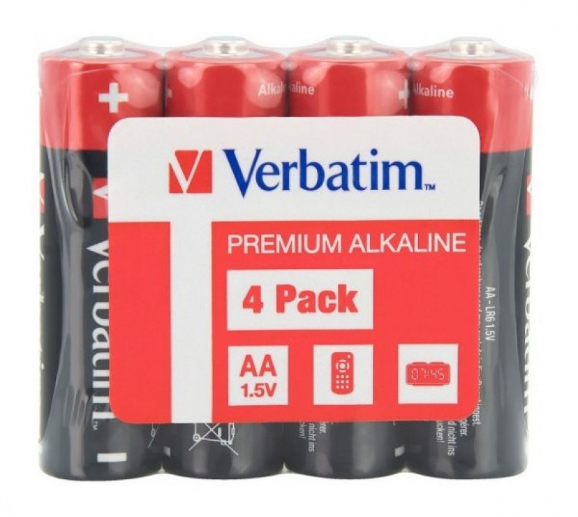 Imagine Set 4 buc baterie alcalina AA/LR6, Verbatim 49501