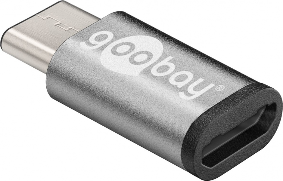 Imagine Adaptor micro USB 2.0 la USB-C M-T Gri, Goobay 56635