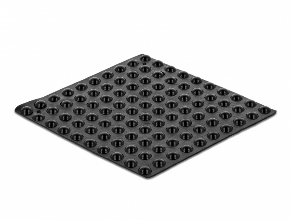 Imagine Set 100 buc picioruse negre cu banda adeziva 5 x 2 mm Negru, Delock 18306