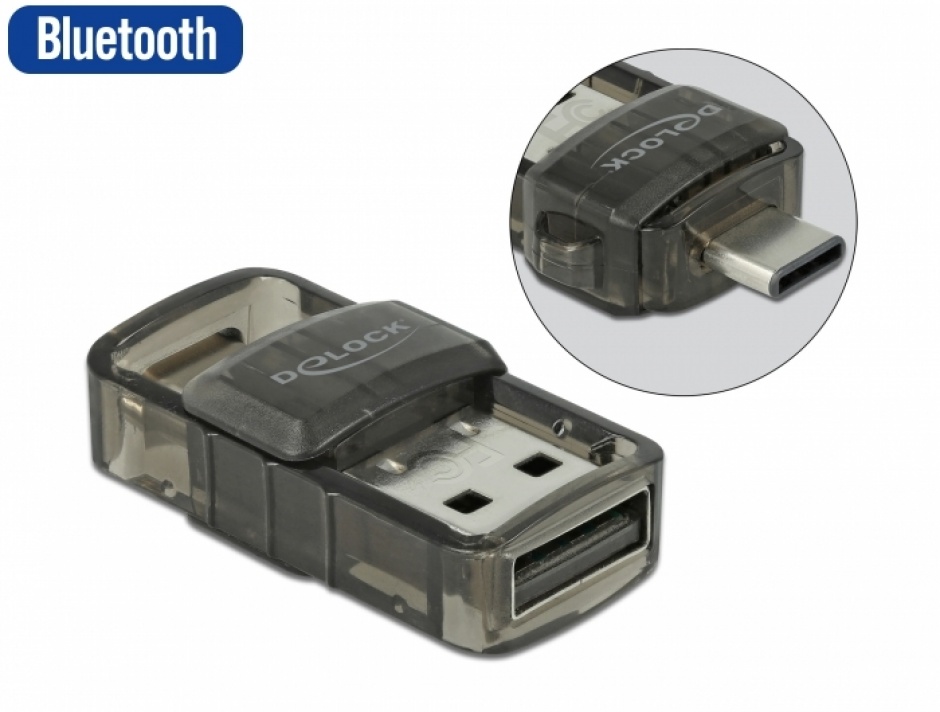 Imagine Adaptor 2 in 1 bluetooth 4.0 USB-A + USB-C, Delock 61002