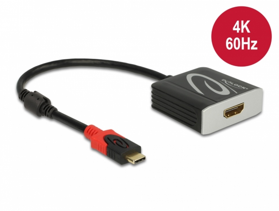 Imagine Adaptor activ USB-C la HDMI 4K@60Hz (HDR), Delock 65400