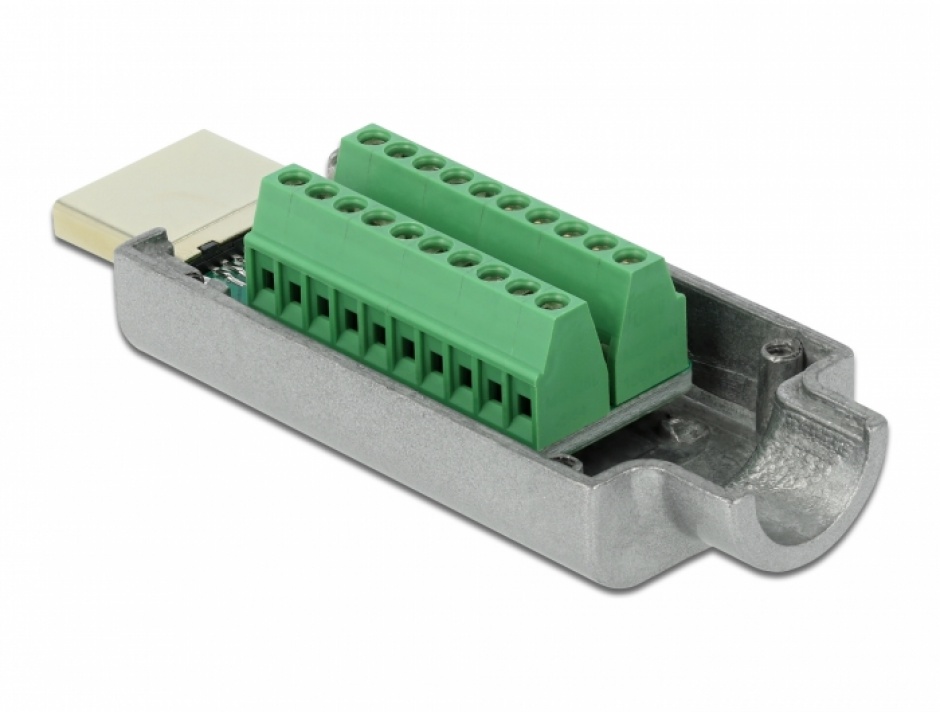 Imagine Conector HDMI la bloc terminal carcasa metalica, Delock 65201