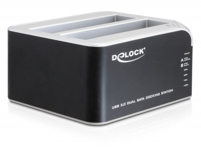 Imagine Dual Docking Station SATA HDD la USB 3.0, Functie de Clona, Delock 61942