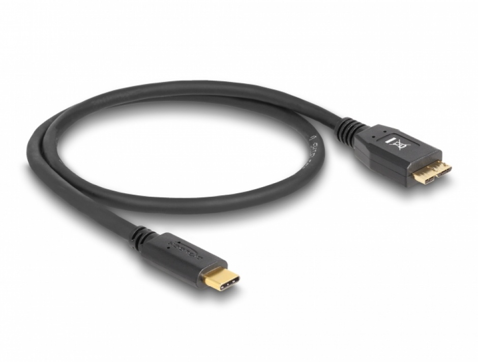 Imagine Cablu SuperSpeed USB 3.1 tip C (host) la micro USB-B (device) T-T 0.5m, Delock 83676