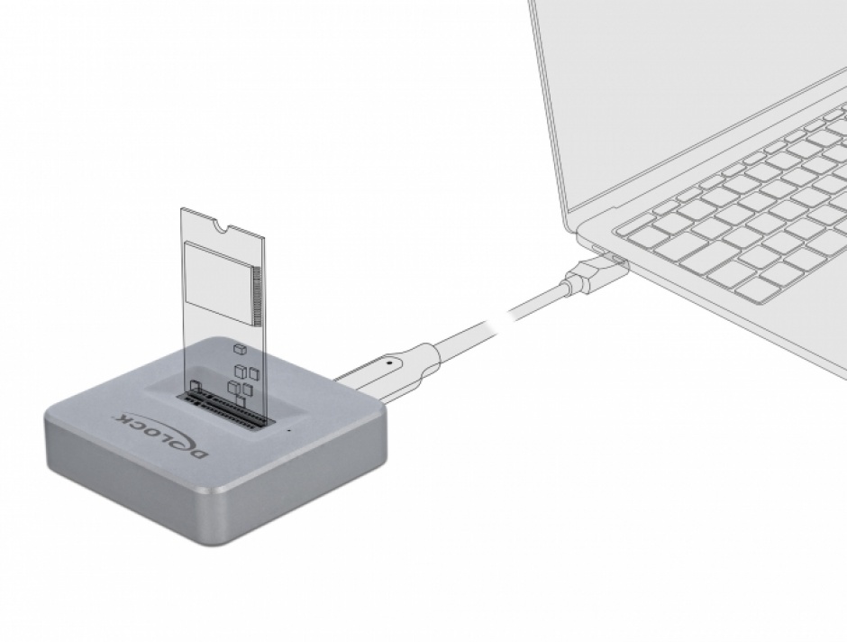 Imagine Docking station USB 3.1-C pentru SSD M.2 NVMe PCIe, Delock 64000