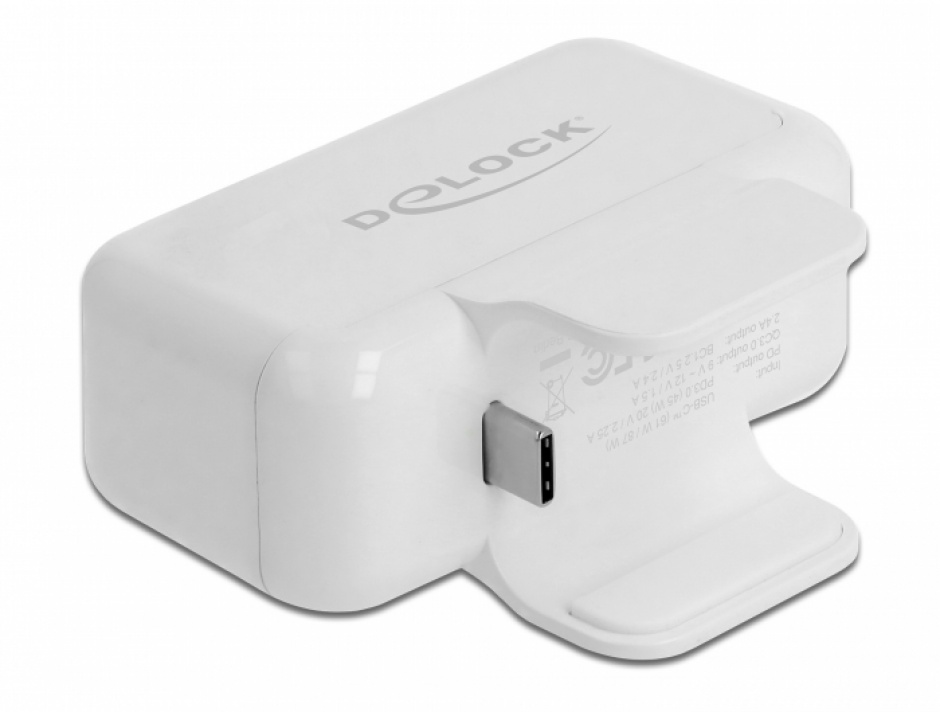 Imagine Adaptor pentru alimentator Apple cu PD si Quick Charge 3.0, Delock 64079