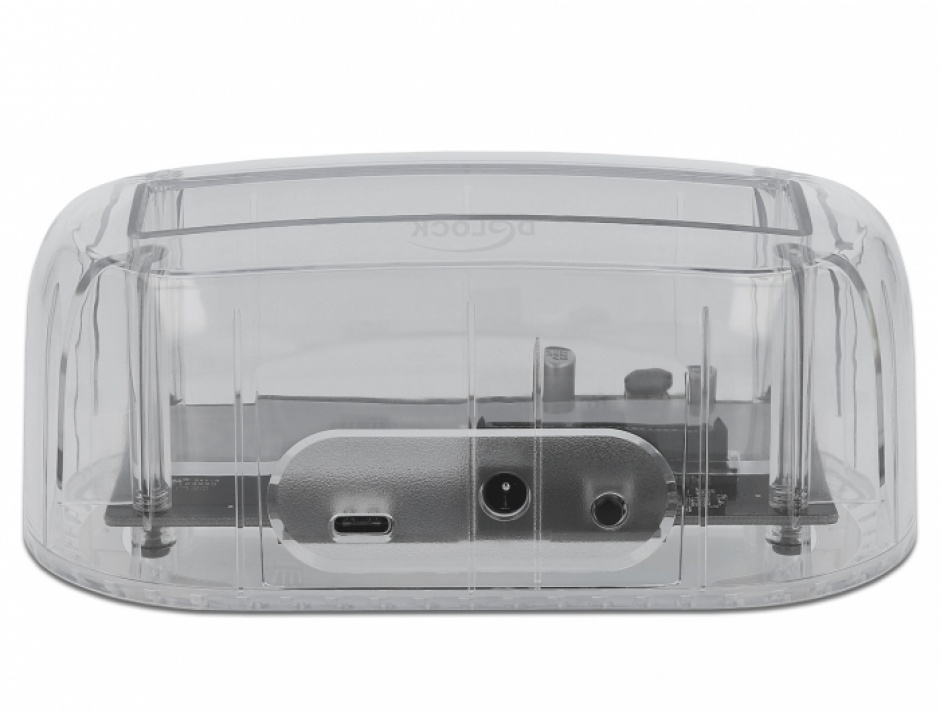 Imagine Docking Station USB-C 3.0 pentru 1 x SATA 2.5"/3.5" HDD / SSD transparent, Delock 64089